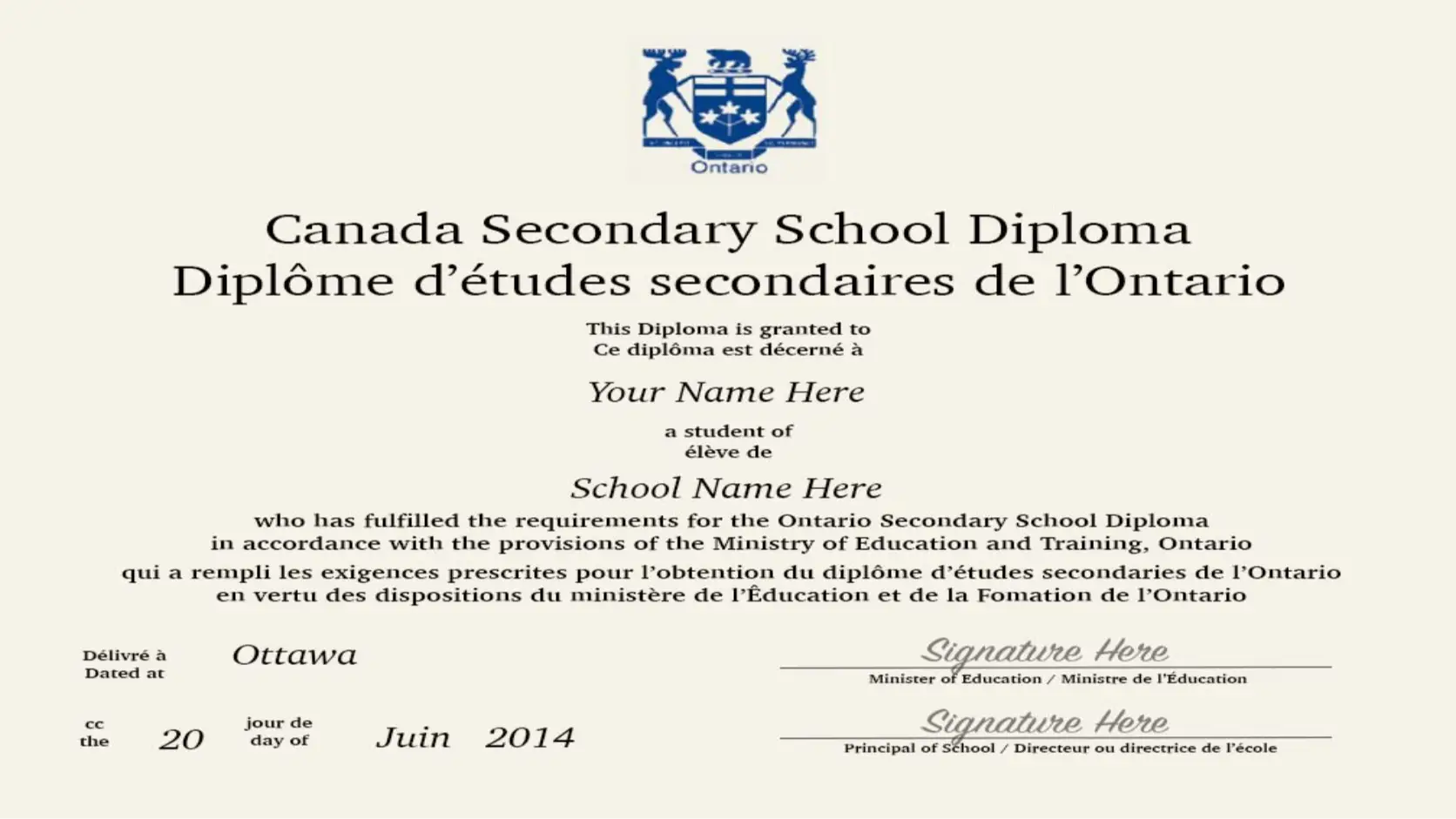 Ontario Secondary School Diploma